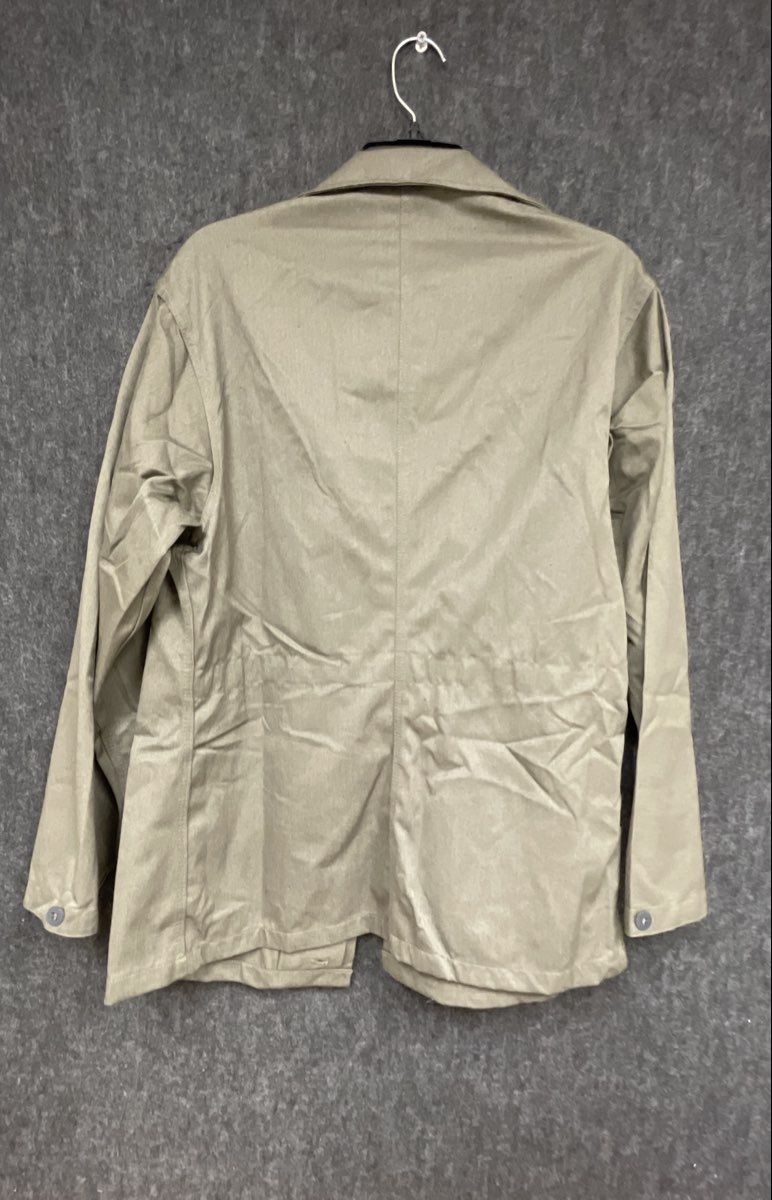 Vintage 1970s East German NVA Military Field Shirt Jacket Strichtarn Olive Sz 48