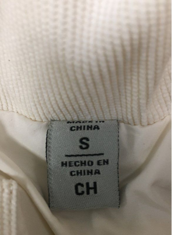 Levi's Women's Ivory Cream Funnel Neck Cropped Puffer Jacket Sz S