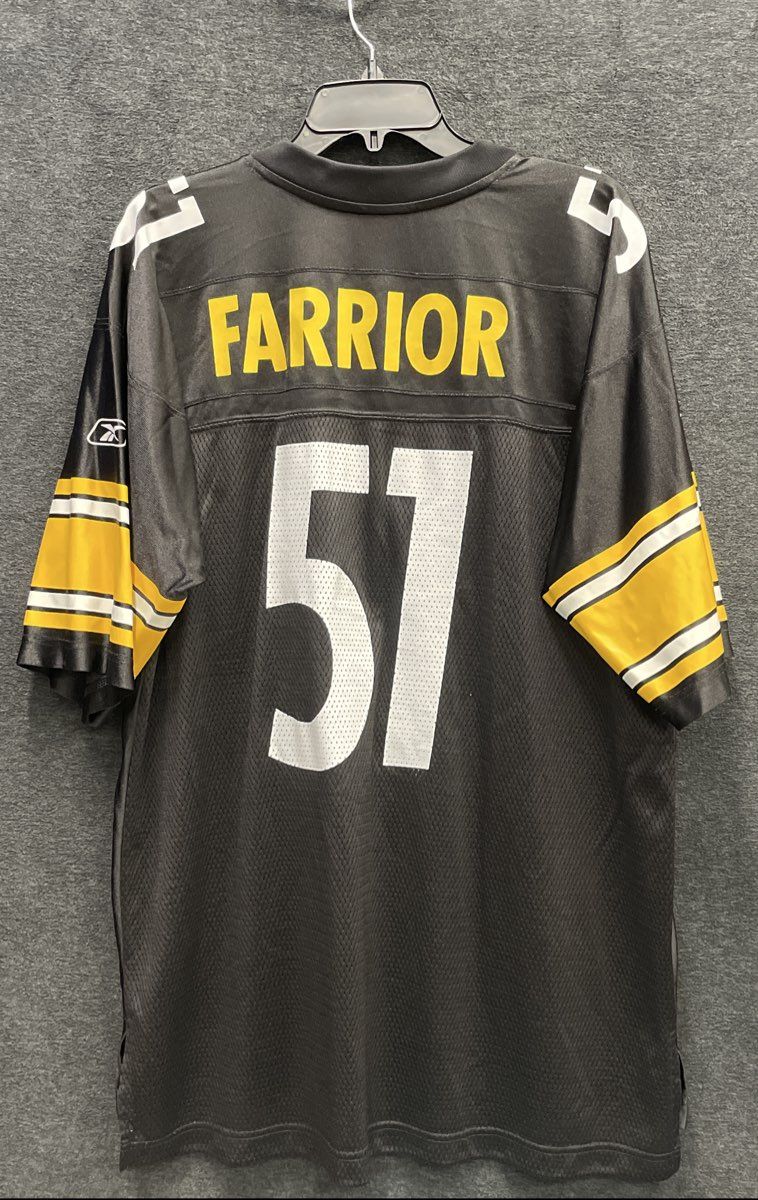 Reebok Men's Pittsburgh Steelers James Farrior #51 Football Jersey Black Sz L