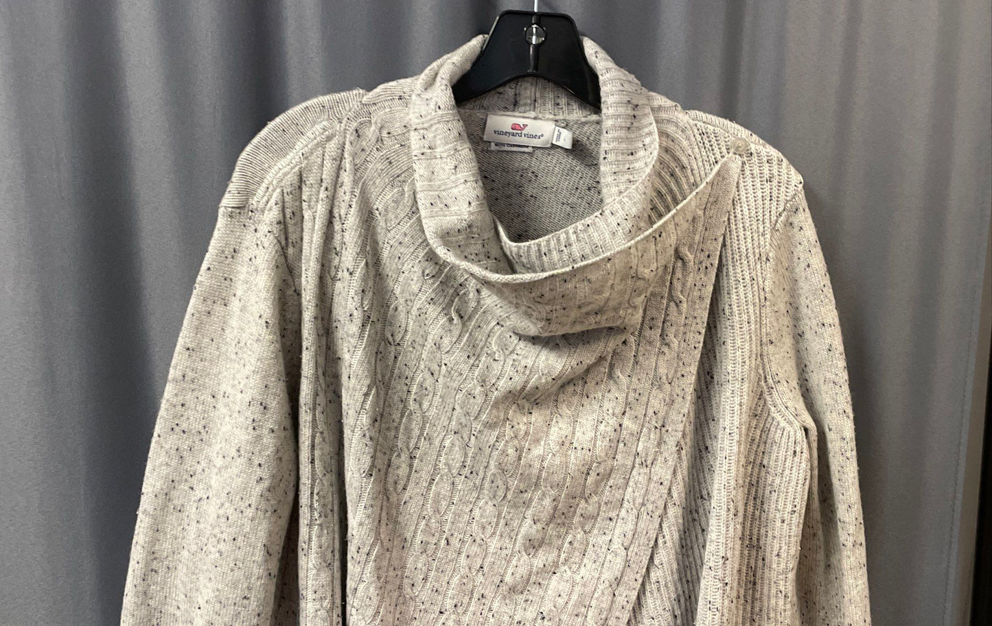 Vineyard Vines Women's Gray Speckled Wool Cashmere Wrap Cardigan Size L