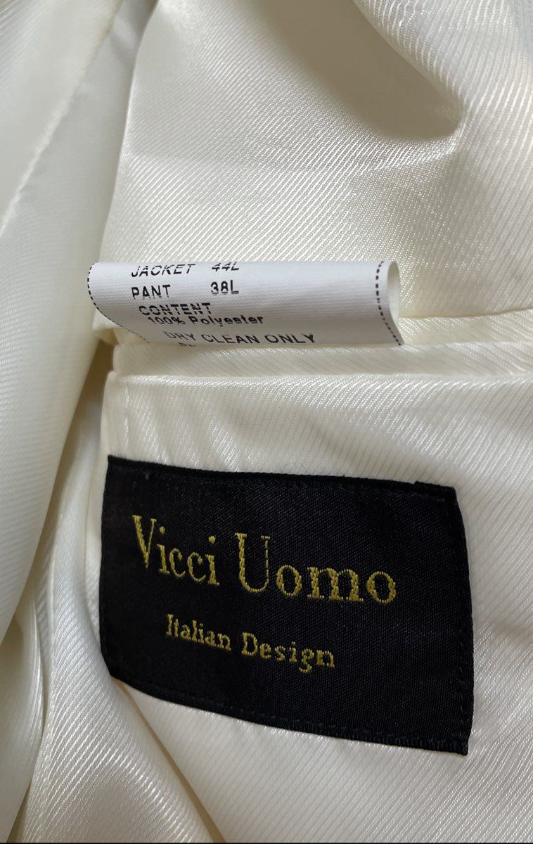 Vicci Uomo Men's White Italian Design 4-Button Solid Blazer Jacket Sz 44L