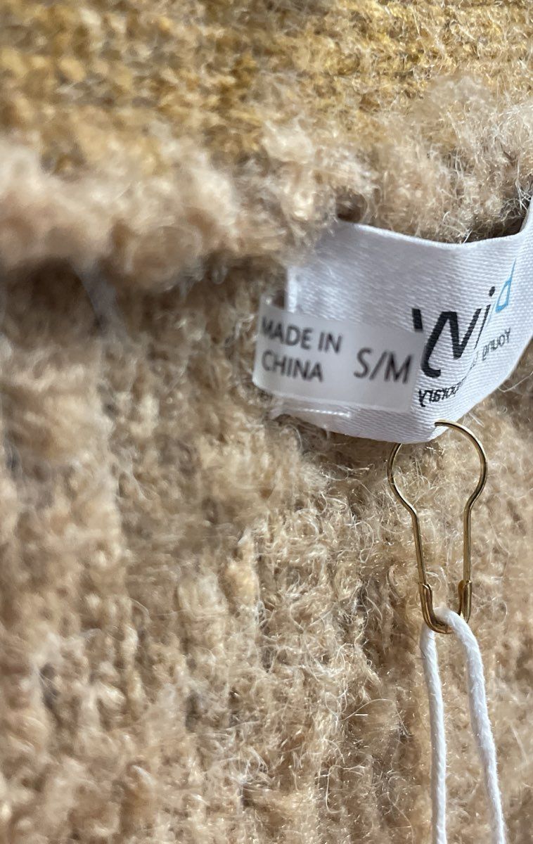 Bluivy Women's Caramel Wool Blend Boucle Button Front Cardigan NWT Sz S/M