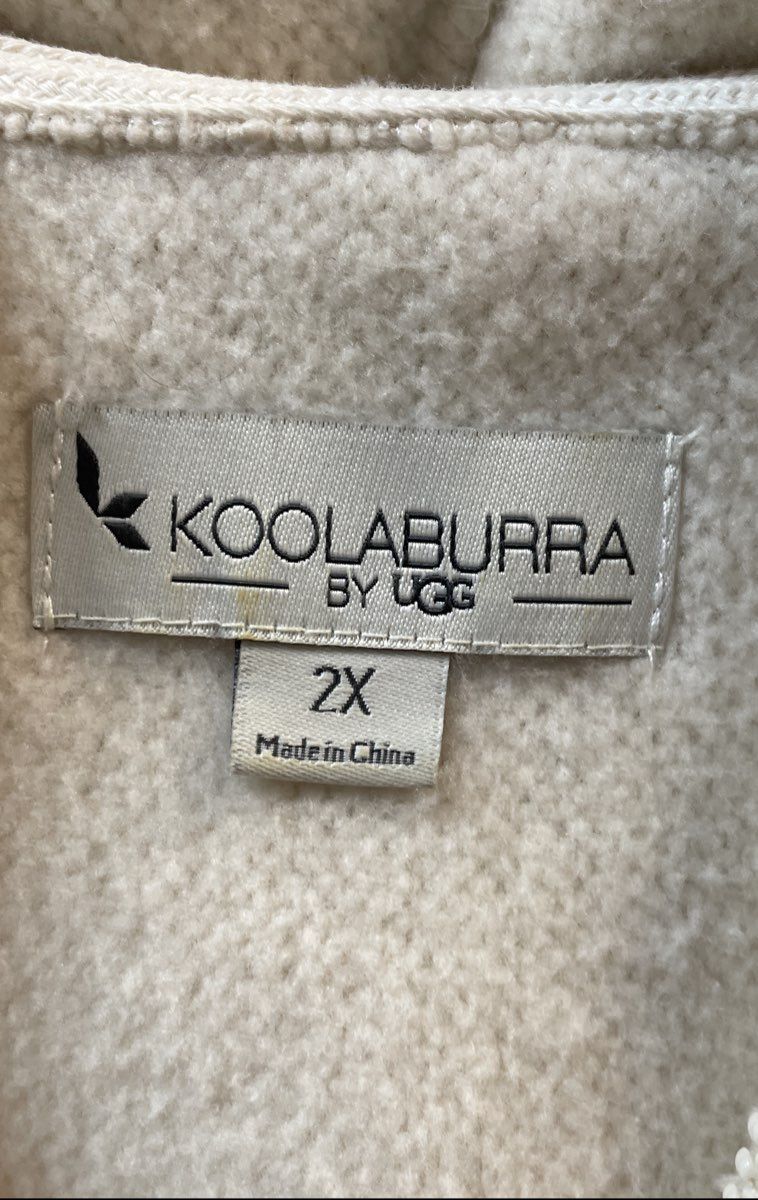 Koolaburra by UGG Women's Cream Sherpa Half Zip Pullover Hoodie Jacket Sz 2X