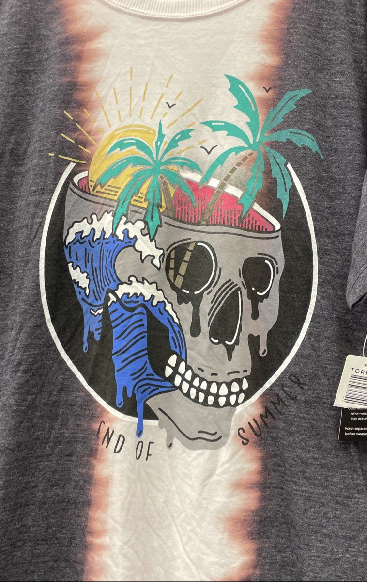 Torrid Lovesick Skull Island End of Summer Graphic T-Shirt Tie Dye Sz Plus