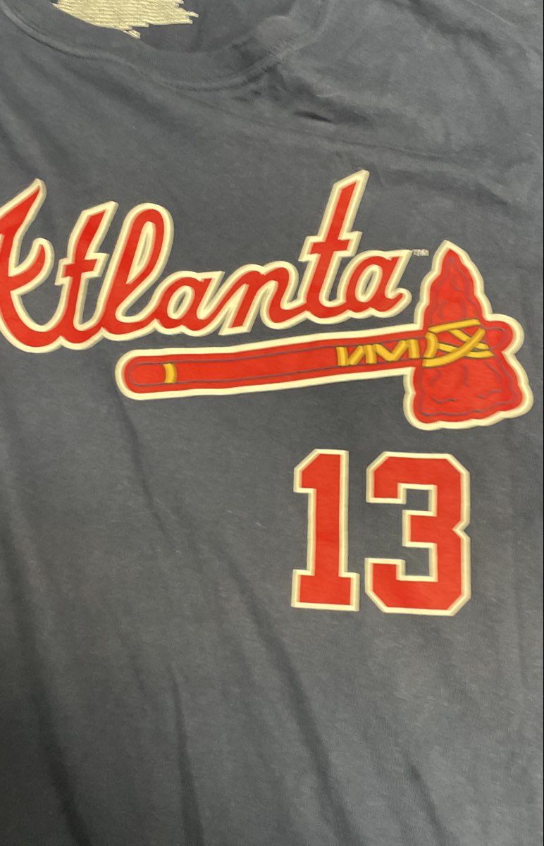 MLB Atlanta Braves Ronald Acuna Jr. #13 Player Graphic T-Shirt Navy Sz 2XL