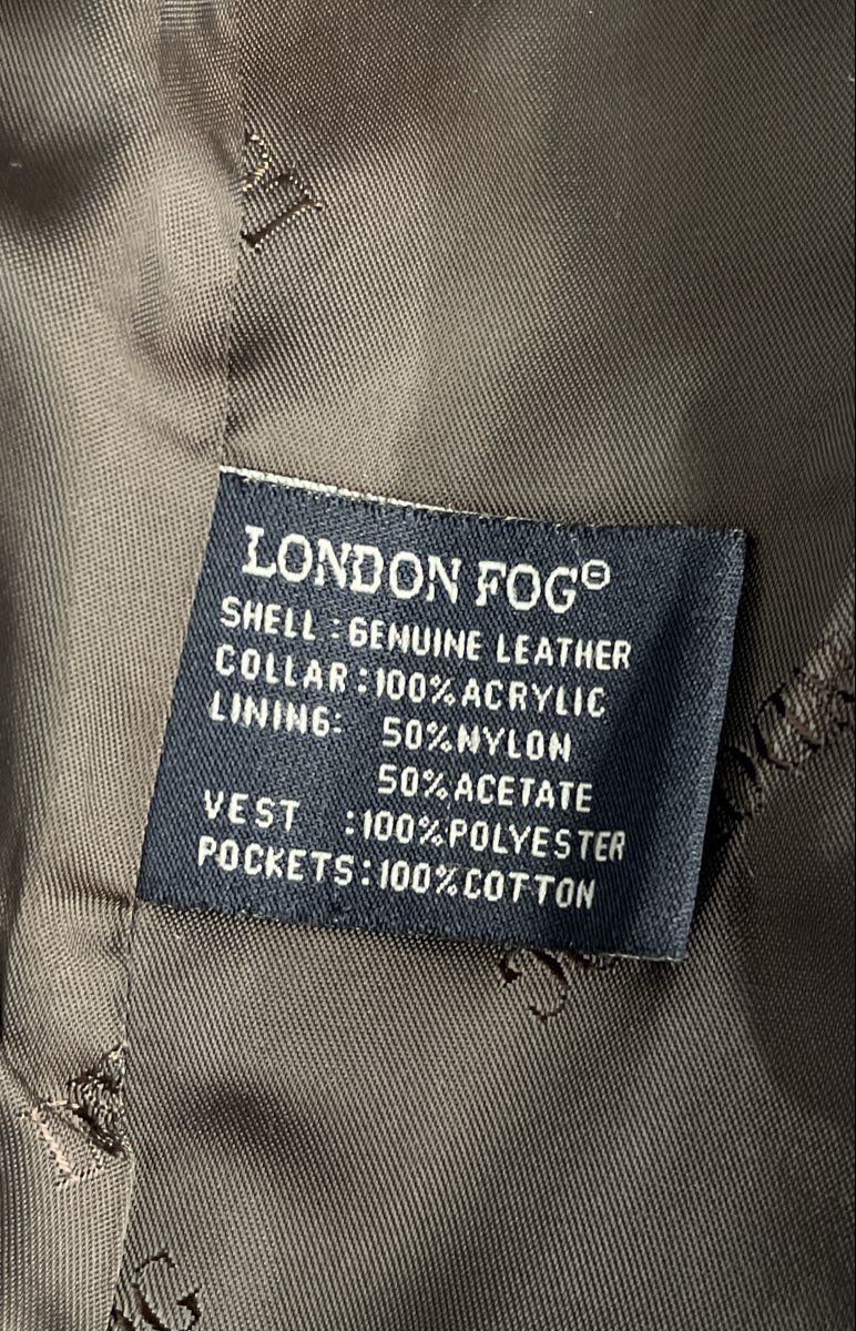 London Fog Women's Brown Genuine Leather Car Coat Jacket Faux Fur Lined Size S