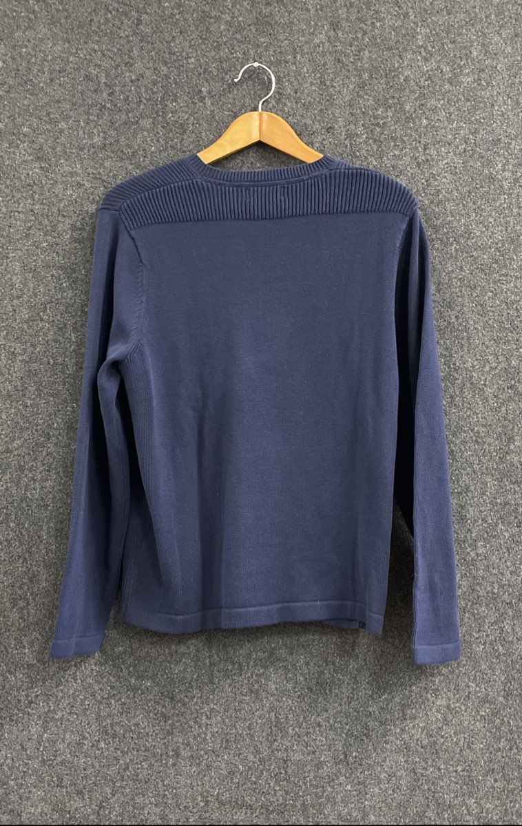 Vintage 90s Eddie Bauer Men's Navy Blue 100% Cotton Ribbed Crewneck Sweater Sz M