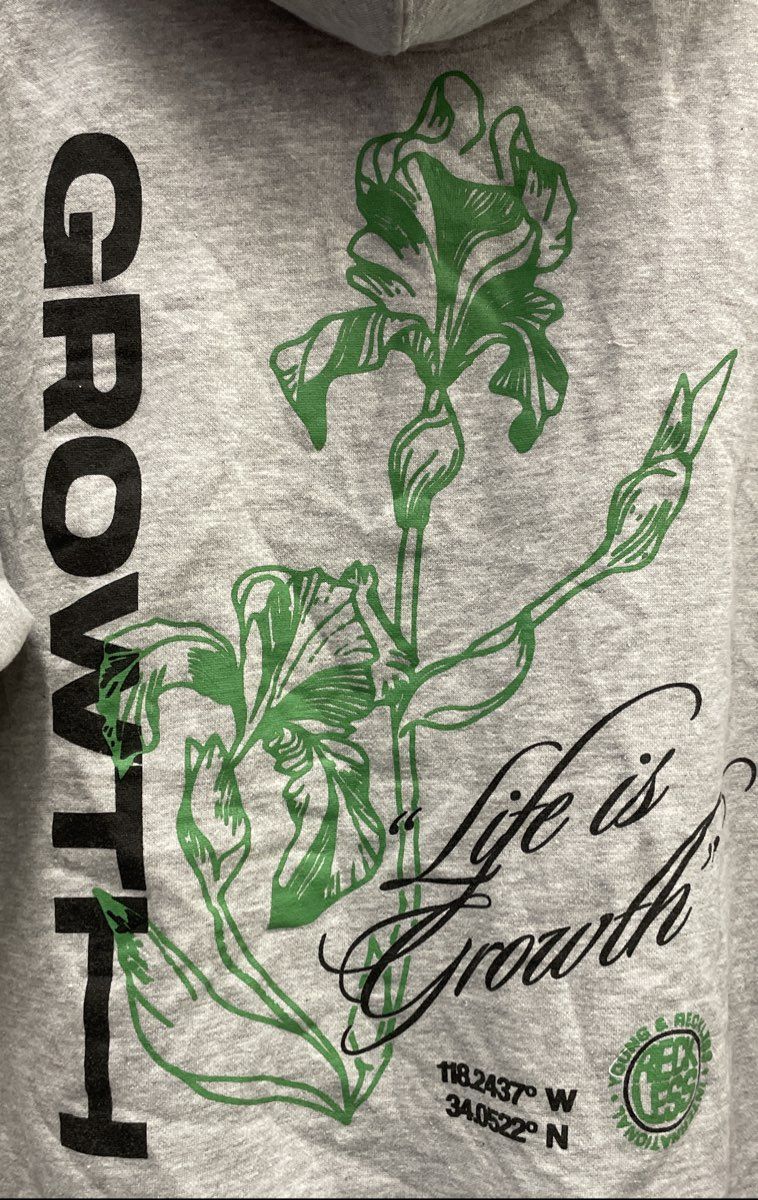 Young & Reckless Men's Growth Hoodie Gray Graphic Pullover Sweatshirt Sz XL