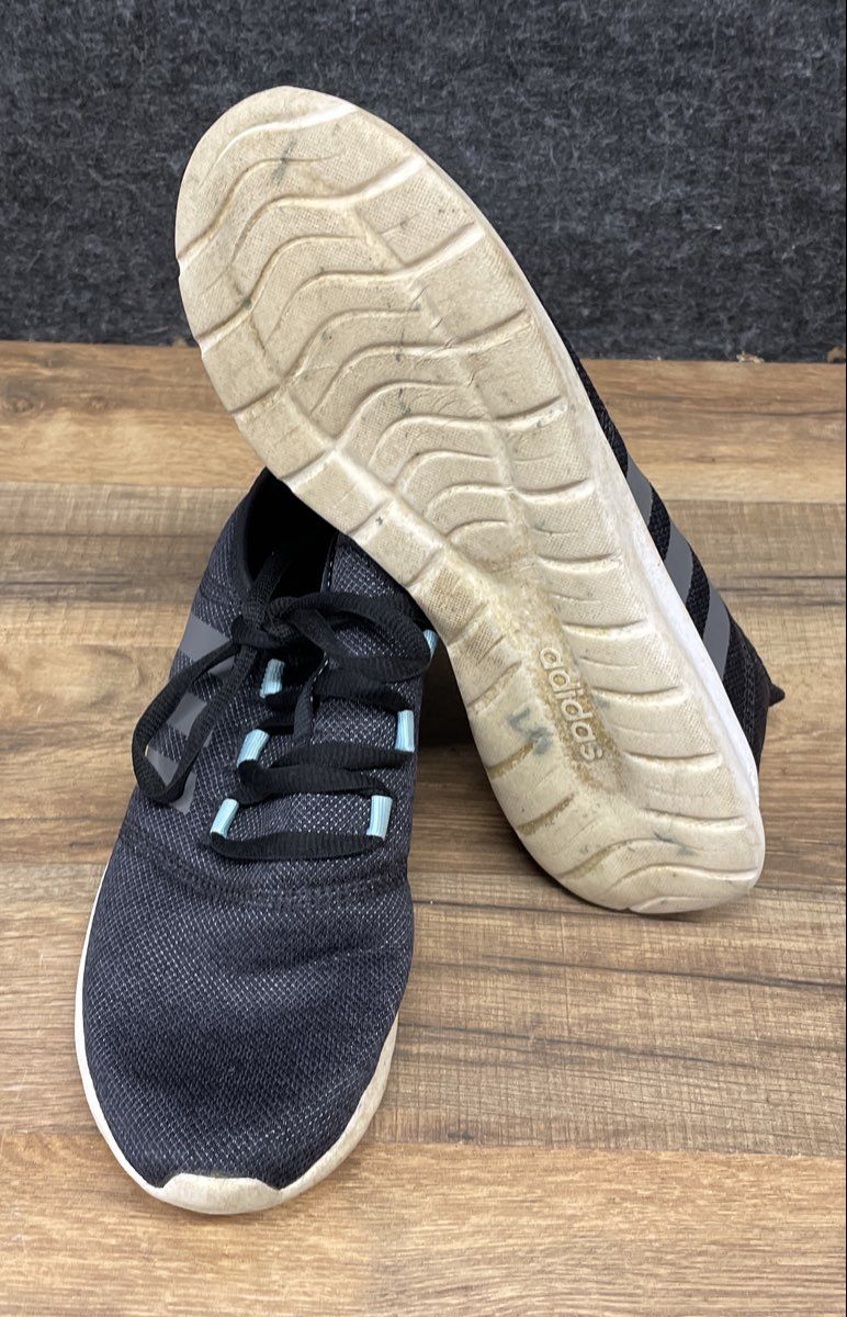Adidas Cloudfoam Pure 2.0 Black Grey Light Blue Women's Sneakers Size 9