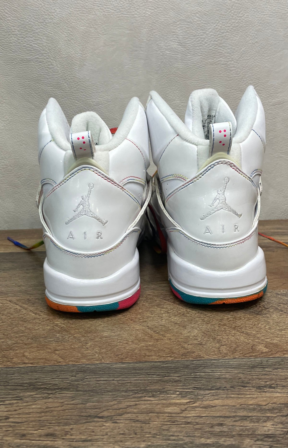 Nike Air Jordan Flight 45 High GS White Rainbow Multi-Color Size 7Y
