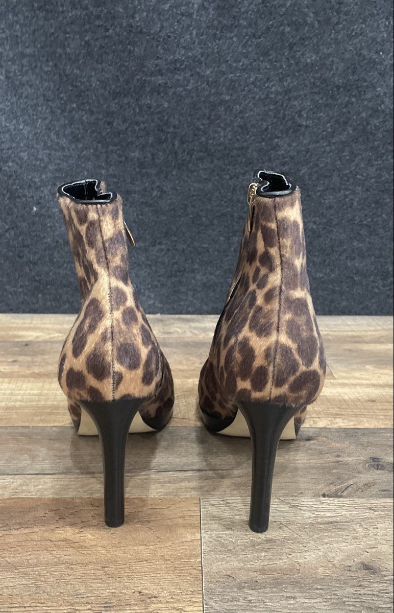 Nine West Leopard Print Calf Hair Ankle Boots Women's Size 8M