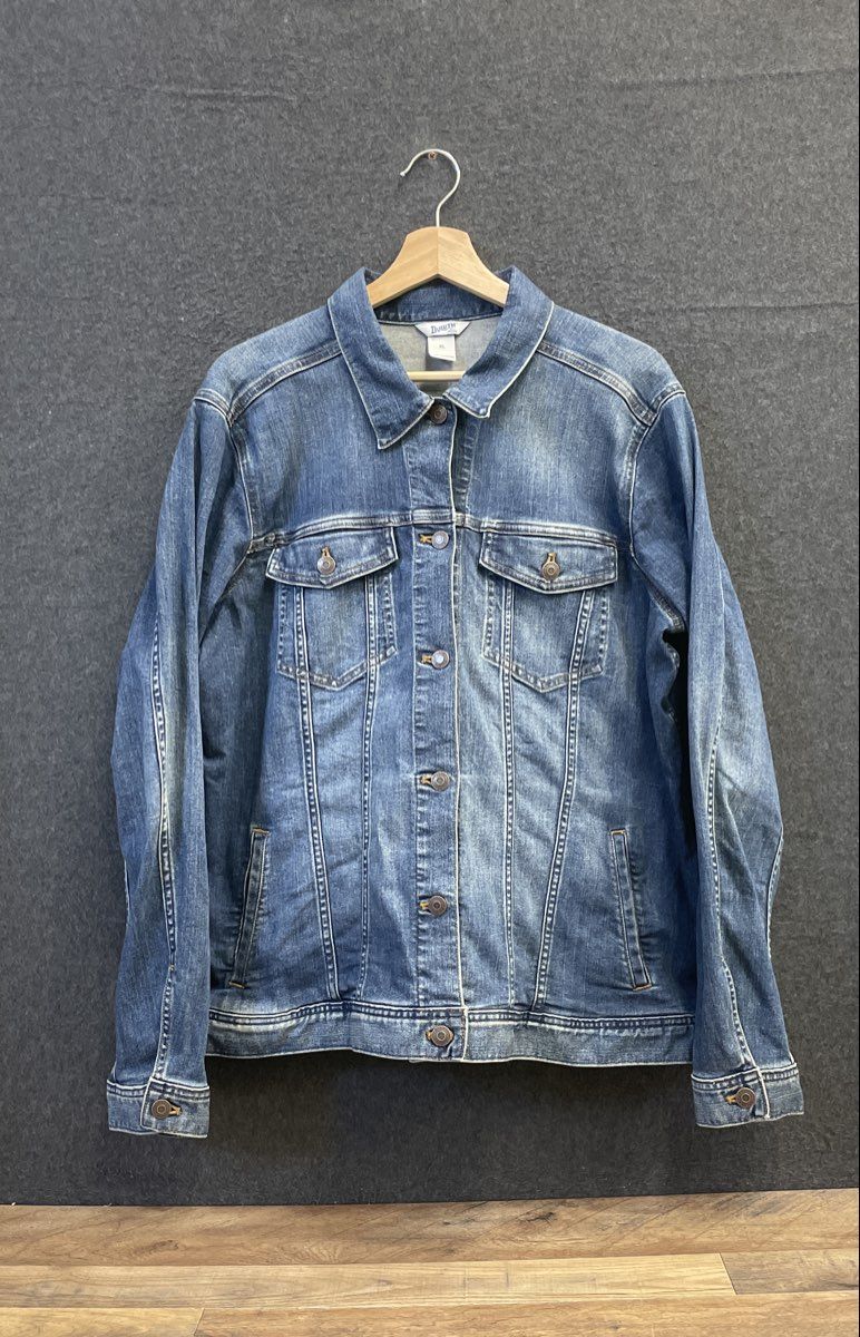 Duluth Trading Co Women's Blue Stretch Denim Trucker Jacket Sz XL