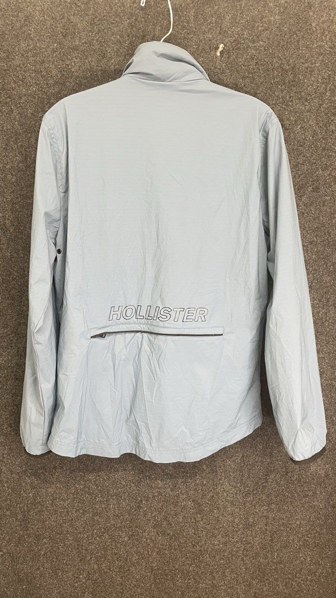 Hollister Men's Windbreaker Jacket Light Blue Epic Flex Full Zip Sz S