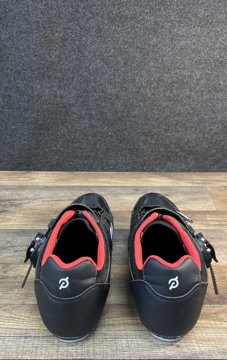 Peloton Indoor Cycling Shoes Black Red White With Delta Cleats Size 7