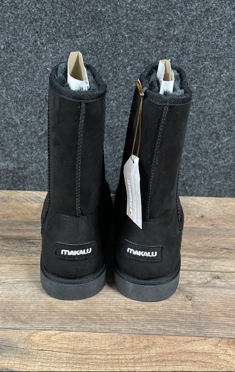 Makalu California Ani Black Faux Fur Lined Mid-Calf Boots Women's Size 8 NWT