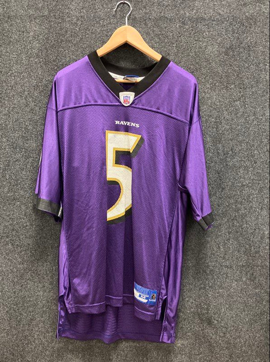 Reebok Men's Baltimore Ravens Joe Flacco #5 NFL Equipment Purple Jersey Size M