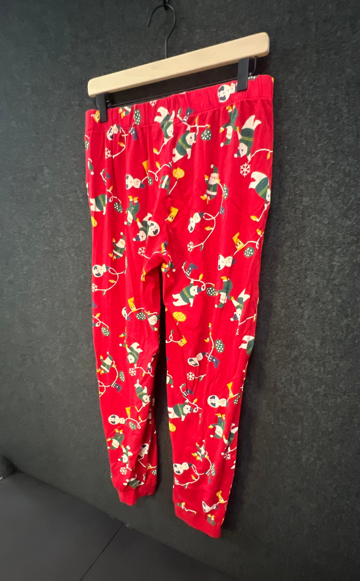 Esmara Women's Red Christmas Holiday Pajama Set Snowman Santa 2-Piece Sz M 8/10