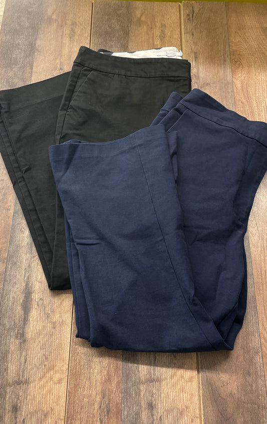 Boden Women's Lot of 2 Cropped Chino Pants Black 12L Navy 12R Stretch