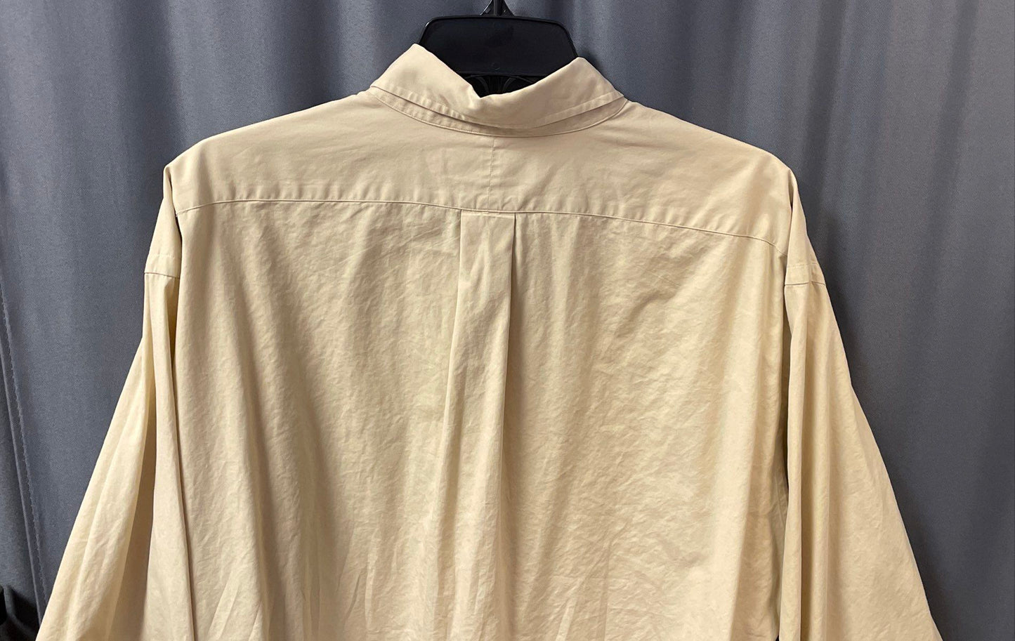 Vintage 90s Polo Ralph Lauren Men's Beige Blake Two-Ply Cotton Shirt Sz XL
