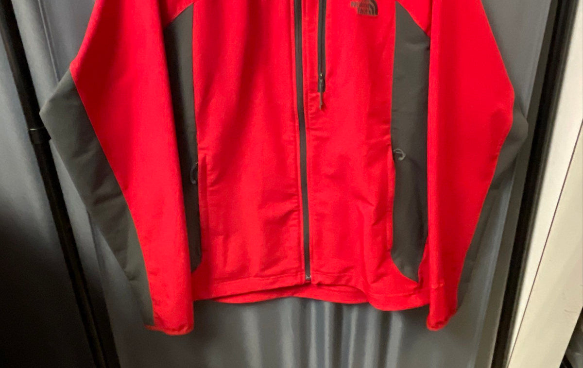 The North Face Men's WindWall Softshell Jacket Red Gray Full Zip Size XL