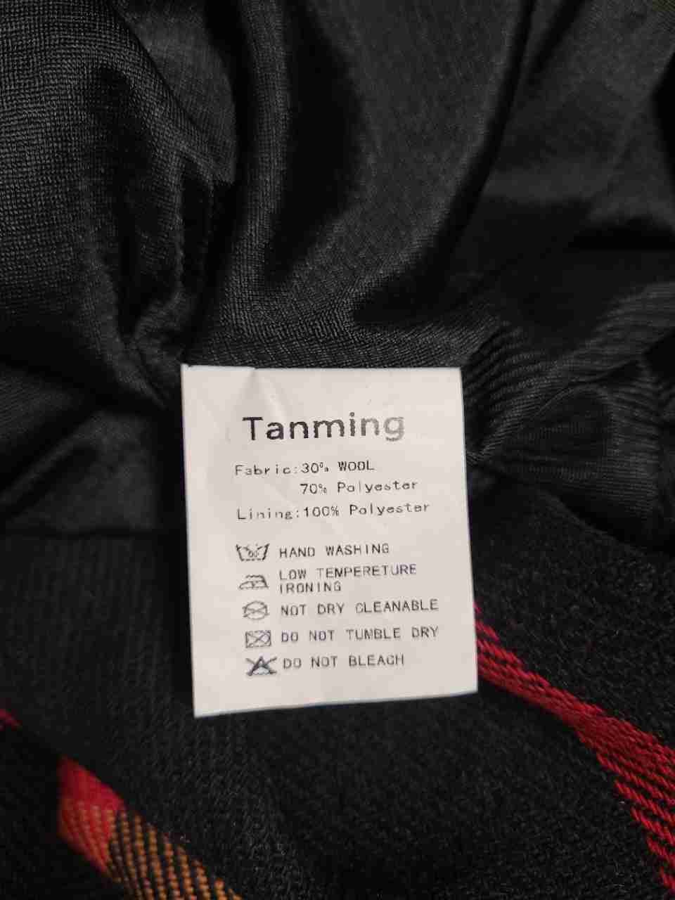 Tanming Women's Black Red Plaid Wool Blend A-Line Midi Skirt NWT Sz M