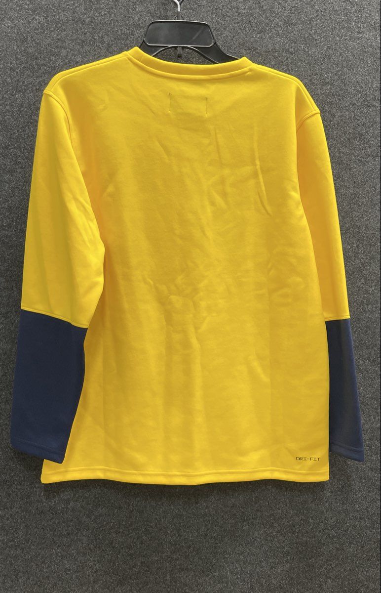 Jordan Men's Michigan Wolverines Yellow Navy Dri-FIT Training Top Sz M