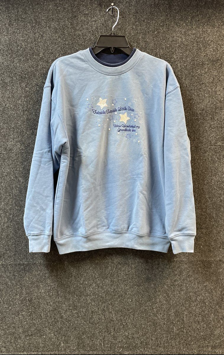 M&C Sportswear Women's Light Blue Embroidered Grandkids Sweatshirt Sz L