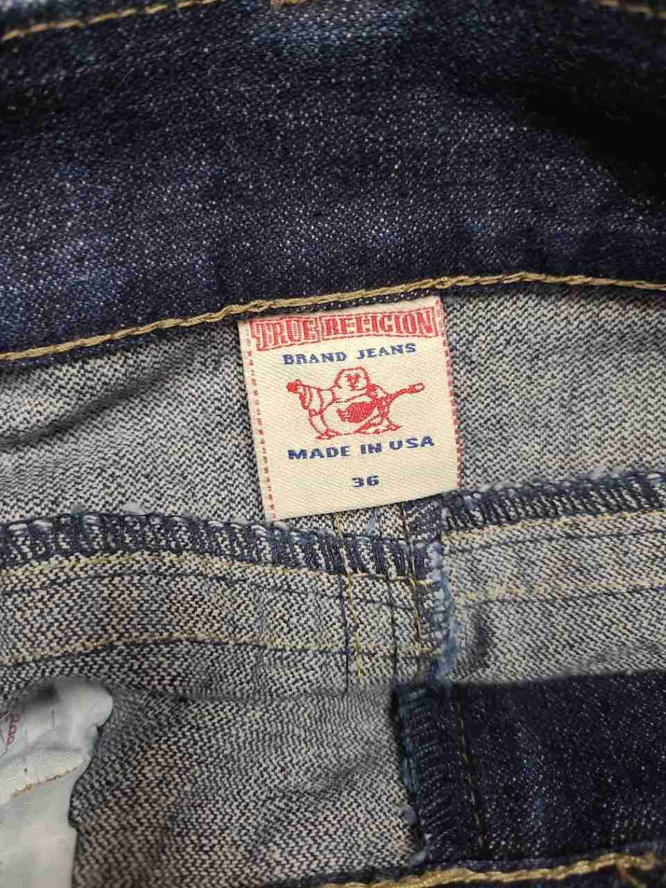 Vintage Y2K True Religion Men's Dark Blue Straight Leg Denim Jeans USA Made 36
