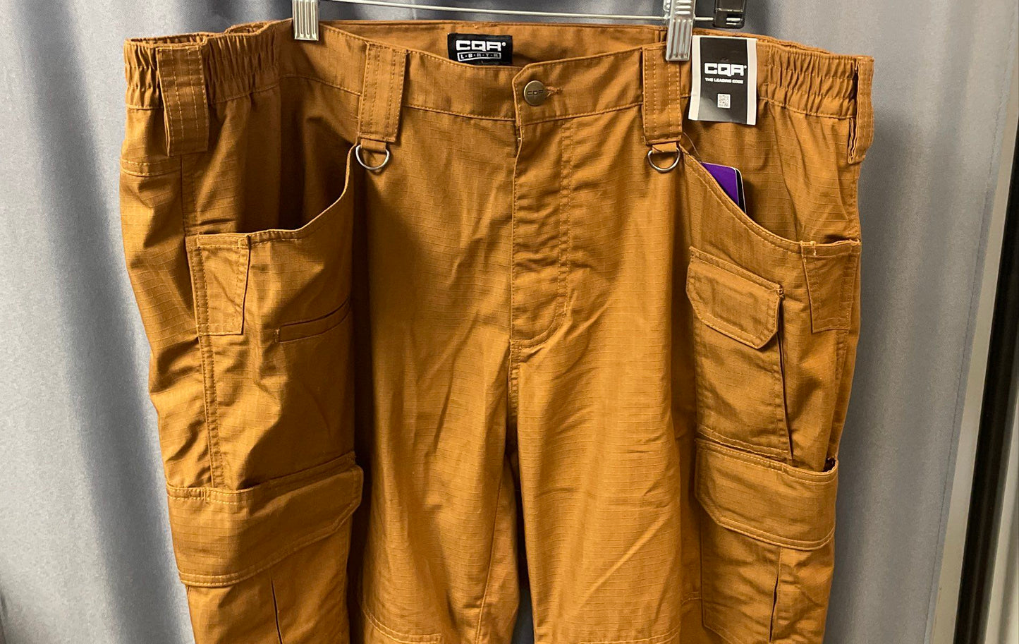 CQR Men's Tactical Tech Pants Copper Brown Ripstop Cargo Combat NWT Sz 42x32