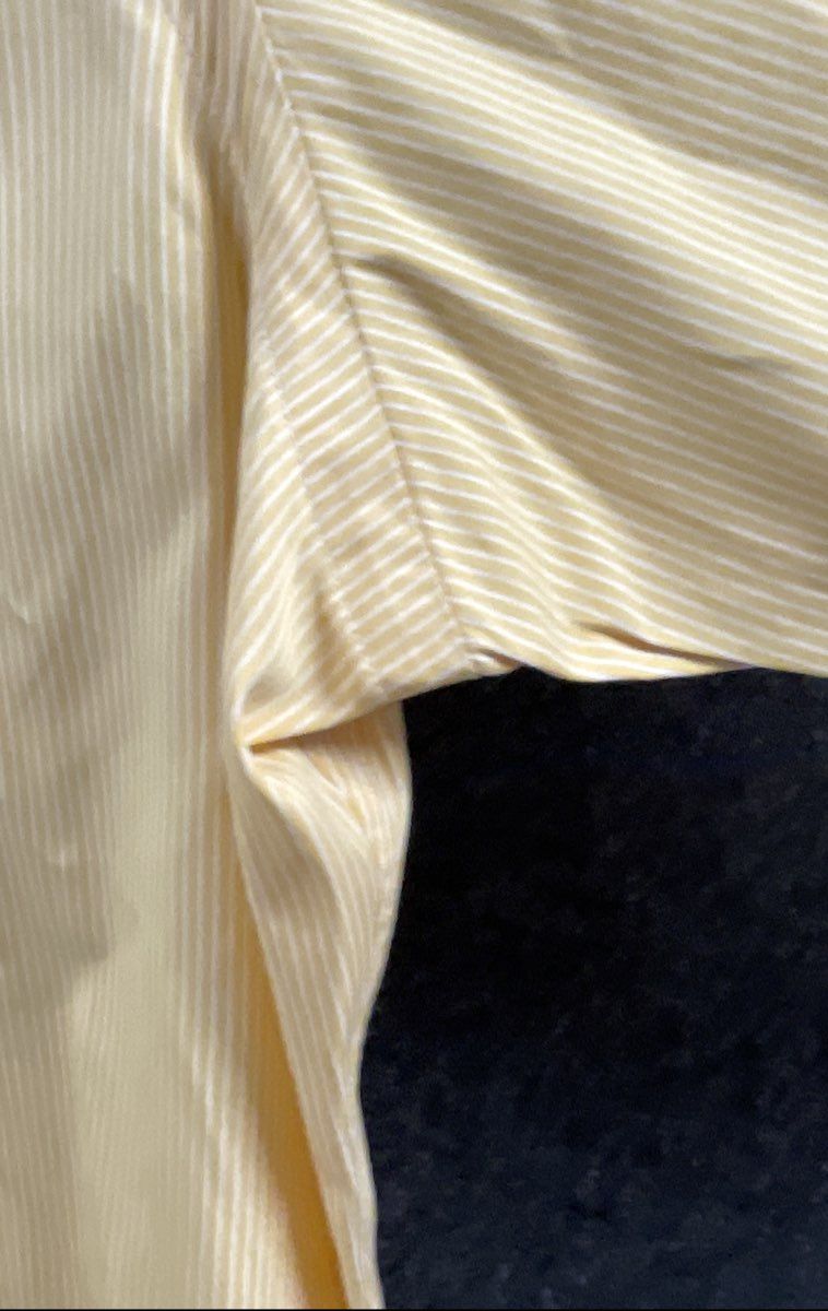 Ralph Lauren Men's Yellow Striped Classic Fit Button Down Shirt Sz 16 32/33