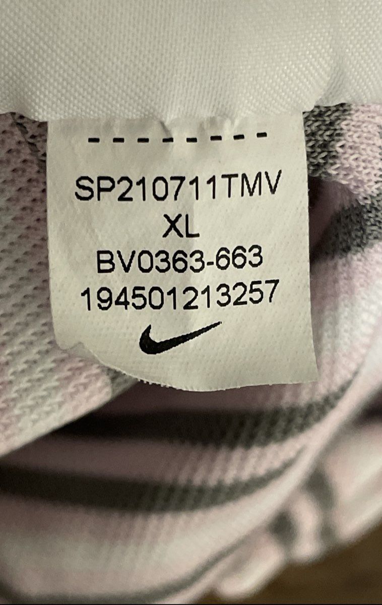 Nike Men's Dri-FIT Victory Pink Gray Striped Golf Polo Shirt Size XL