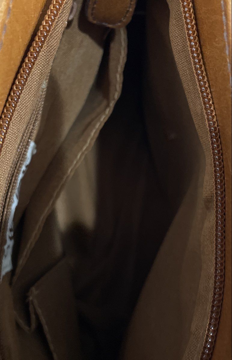 Vintage 1990s Chateau Light Brown Faux Leather Shoulder Bag Gold Hardware