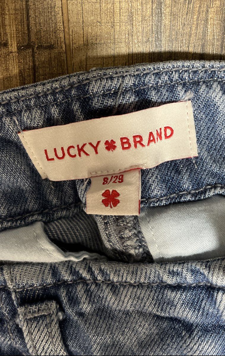Lucky Brand Women's Light Blue Tencel Cargo Jeans High Rise Flap Pockets Sz 8/29