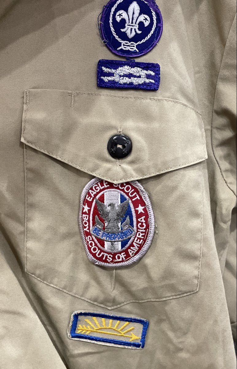 BSA Boy Scouts of America Youth XL Uniform Shirt Eagle Scout OA Sash NCAC Patch