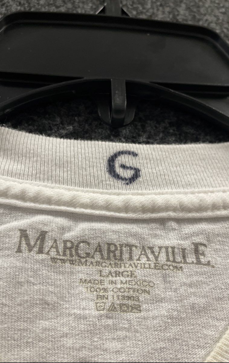 Margaritaville Men's White Seasoned Greetings Holiday Long Sleeve T-Shirt Sz L
