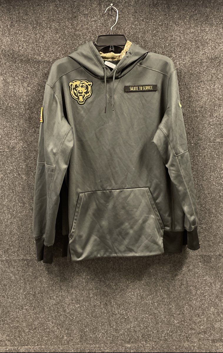 Nike Men's Chicago Bears Salute to Service NFL Hoodie Therma-Fit Olive Green L