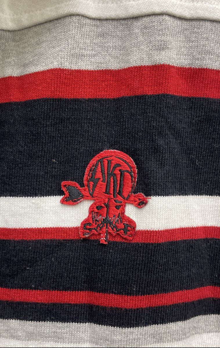 Vintage Y2K Akademiks Men's Rugby Shirt Striped Long Sleeve Jeanius 99 Sz XL