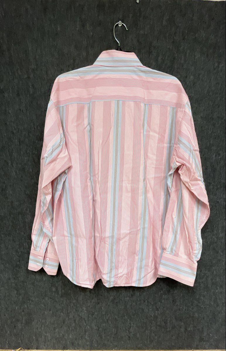 Bugatchi Uomo Men's Pink Striped Long Sleeve Button Down Shirt Multi-color