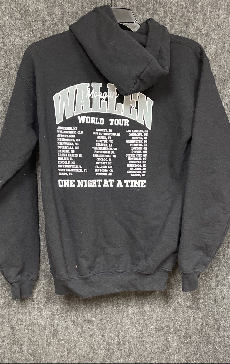 Morgan Wallen Youth Hoodie Sweatshirt Black One Night At A Time Tour Y XL