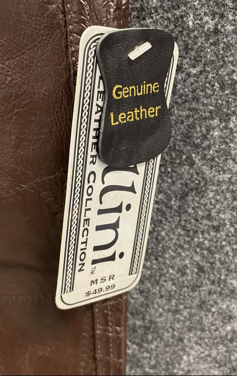Vintage 90s Cellini Men's Brown Patchwork Leather Bomber Jacket XL NWT