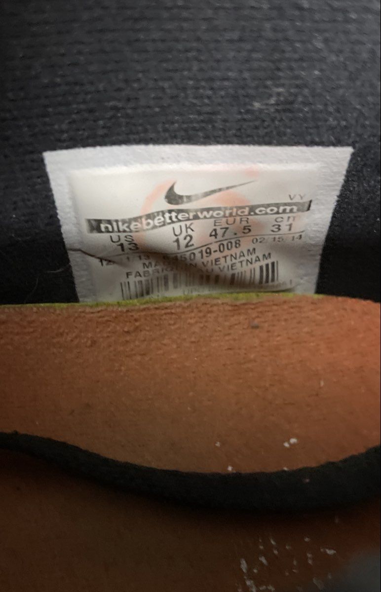 Nike SB Lunar Oneshot WC Jersey Low Top Black Orange Sneakers Size 13