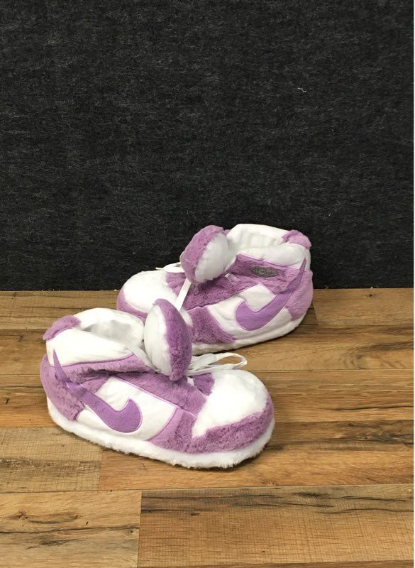 Unbranded High Top Sneaker Slippers Purple White Plush One Size Fits Most 36-46