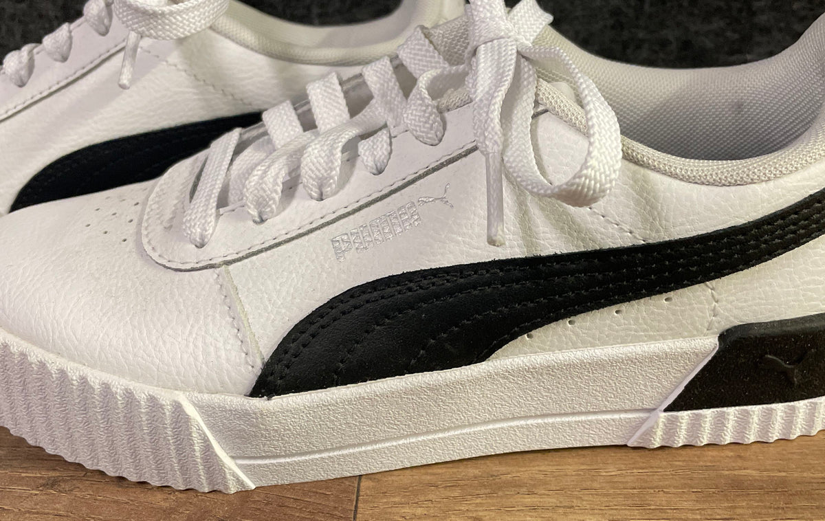 Puma Carina White Black Women's Platform Sneakers Size 6