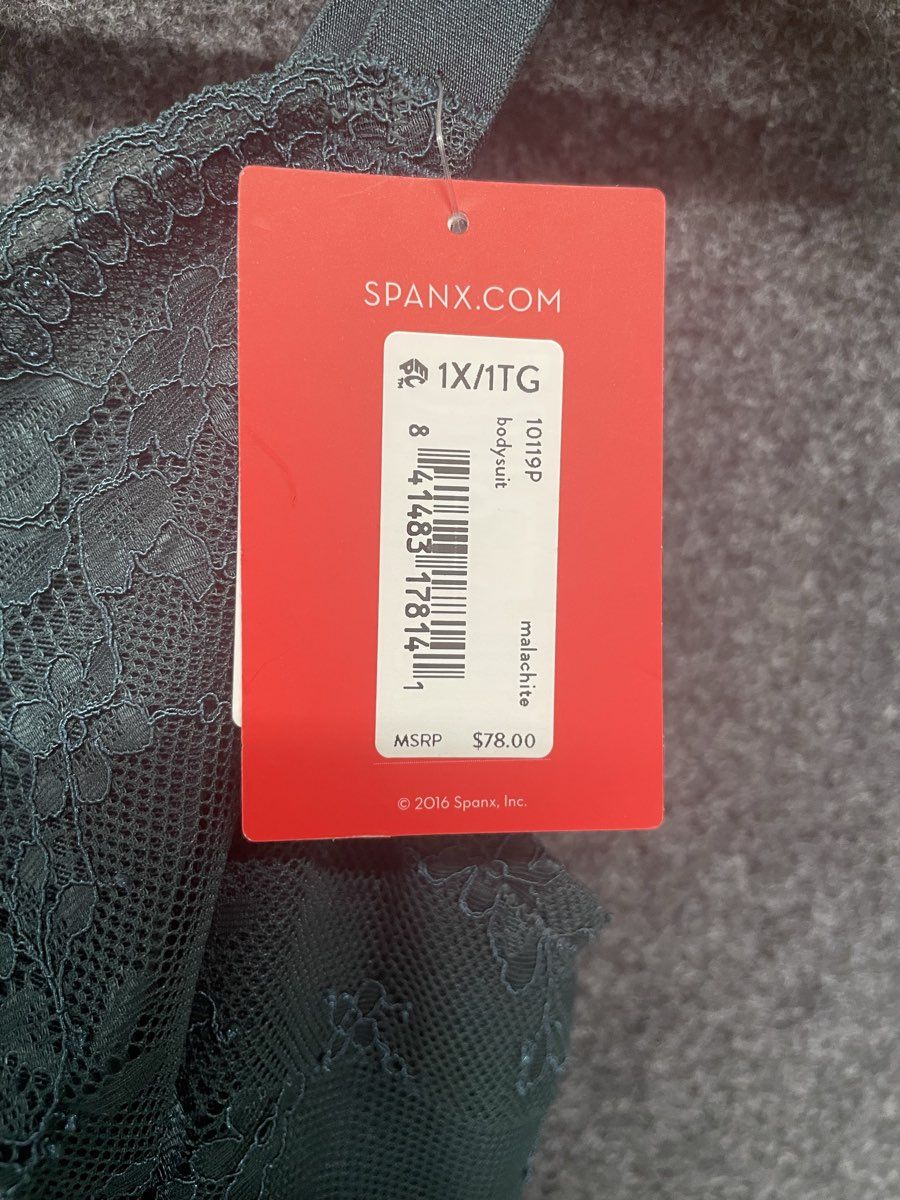 Spanx Women's Spotlight on Lace Bodysuit Malachite Green NWT Sz 1X