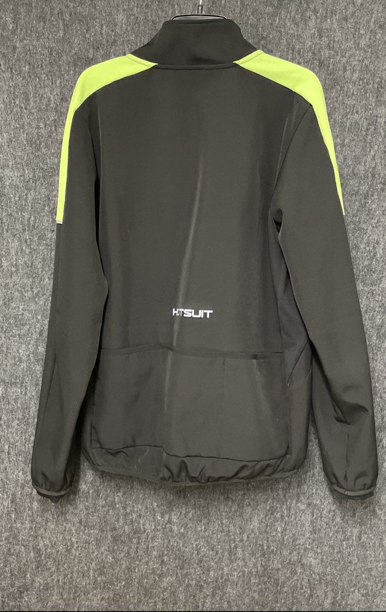 Hotsuit Men's Black Neon Yellow Full Zip Softshell Cycling Jacket Sz L