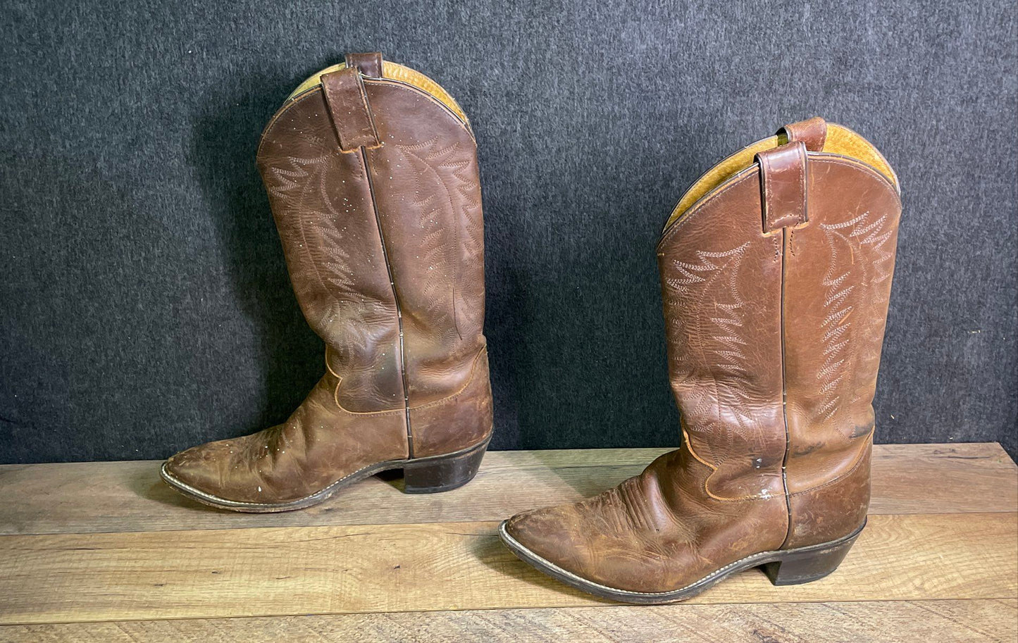 Vintage 90s Justin L4934 Brown Leather Western Cowboy Boots Women's Size 8C