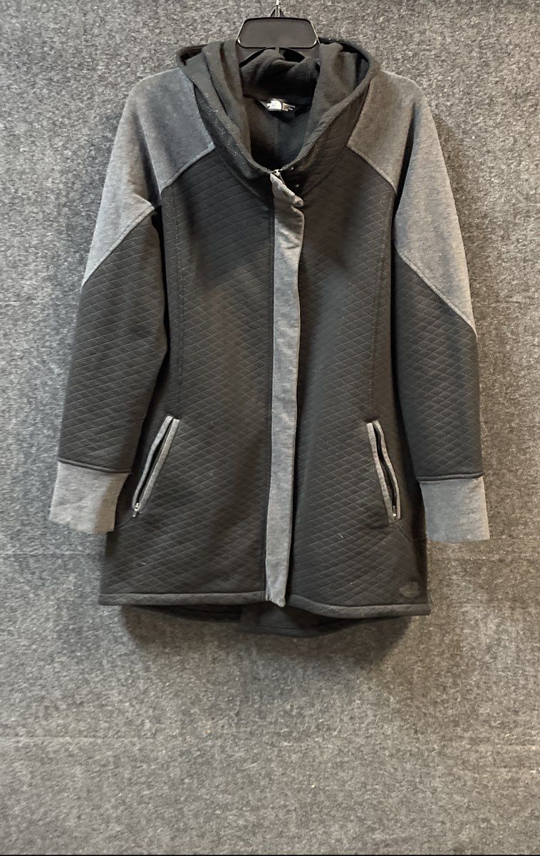 The North Face Women's Gray Quilted Hooded Fleece Lined Jacket Parka Sz XL