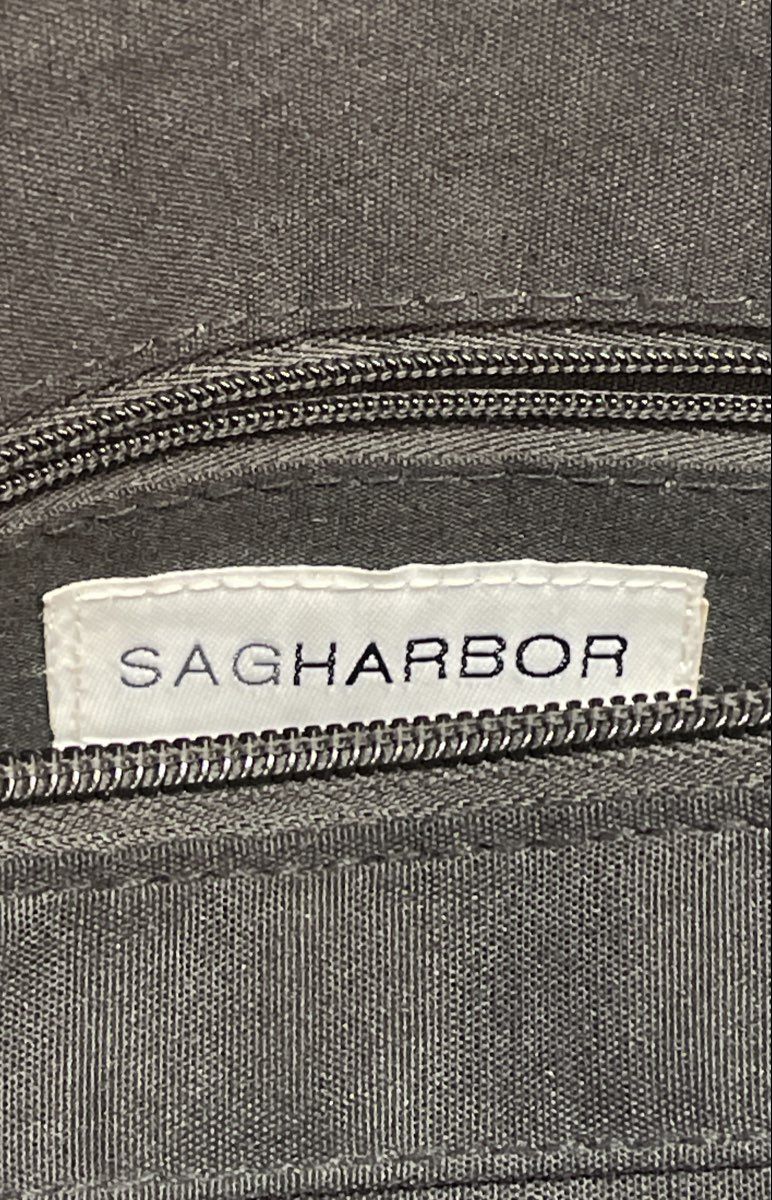 Sag Harbor Black Croc Embossed Faux Leather Tote Shoulder Bag Silver Hardware