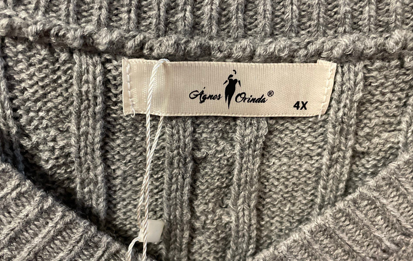 Agnes Orinda Women's Gray Black Sweater Vests Lot 2 Cable Knit V-Neck NWT Sz 4X