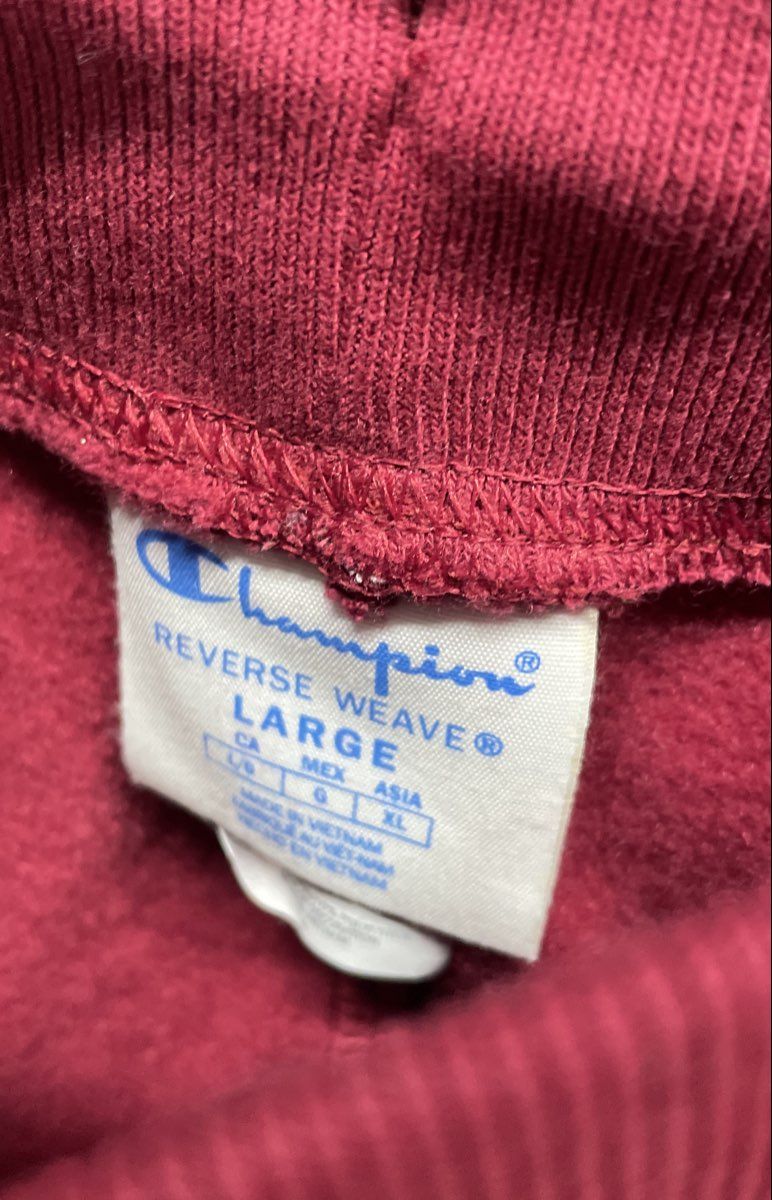 Champion Men's Reverse Weave Sweatpants Red Joggers Logo Sz L